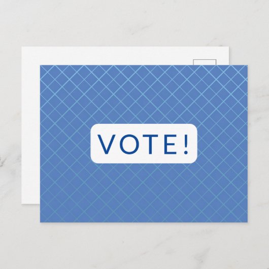 Stemming Briefkaart - wit op blauw (Voorkant / Achterkant)