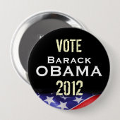 Stemming: Button van de campagne Barack OBAMA 2012 (Voorkant /achterkant)
