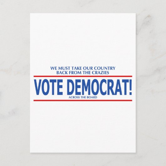 STEMMING DEMOCRAT! BRIEFKAART (Voorkant)
