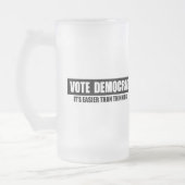 STEMMING DEMOCRAT - HET GEMAKKELIJKER DAN DENKEN MATGLAS BIERPUL (Links)