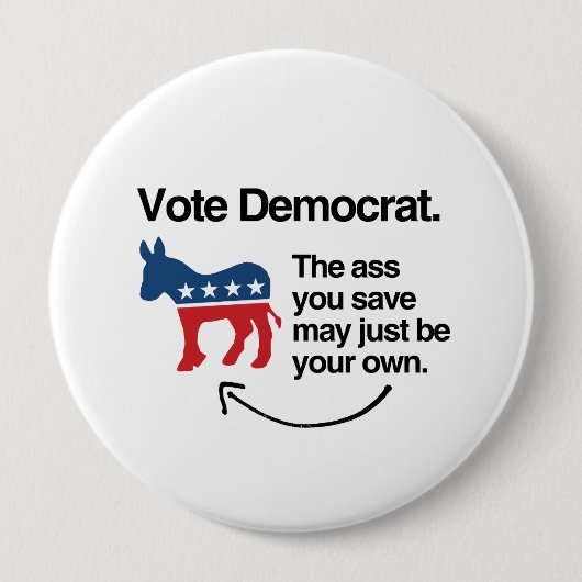 STEMMING DEMOCRAT -.png Ronde Button 4,0 Cm (Voorkant)