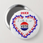 Stemming Democratisch Buttonnen Ronde Button 4,0 Cm (Voorkant /achterkant)