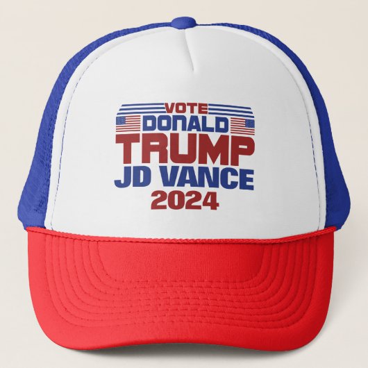 Stemming Donald Trump JD Vance 2024 Trucker Pet (Voorkant)