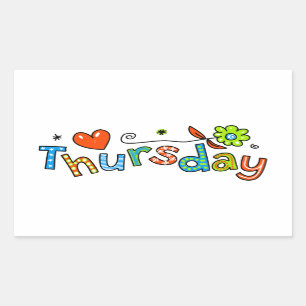 Stemming: donderdag Weekdag groet Rechthoekige Sticker