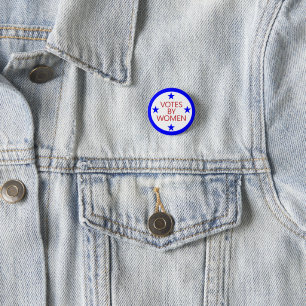 Stemming door vrouwen ronde button 3,2 cm