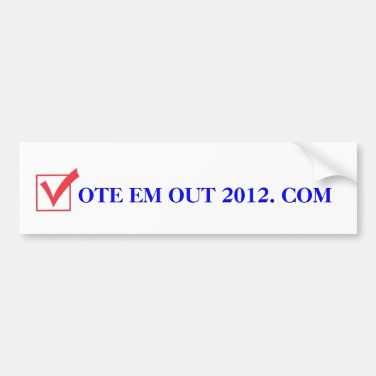 Stemming: Em Out in 2012 Bumpersticker (Voorkant)