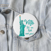 Stemming: "em Ruth stuurde je met Vrijheidsbeeld. Ronde Button 4,0 Cm (In situ)