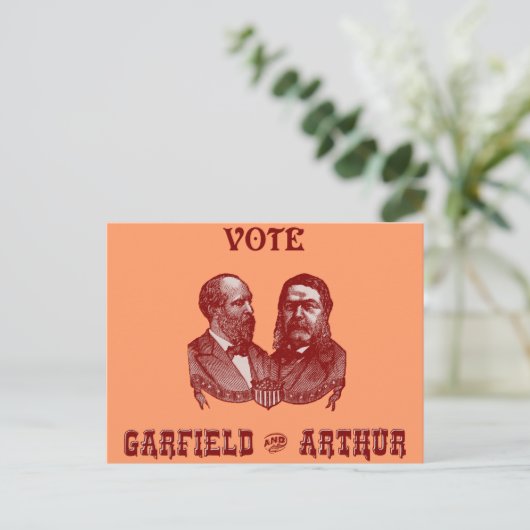 Stemming Garfield en Arthur, rood Briefkaart (Staand voorkant)