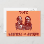 Stemming Garfield en Arthur, rood Briefkaart (Voorkant / Achterkant)