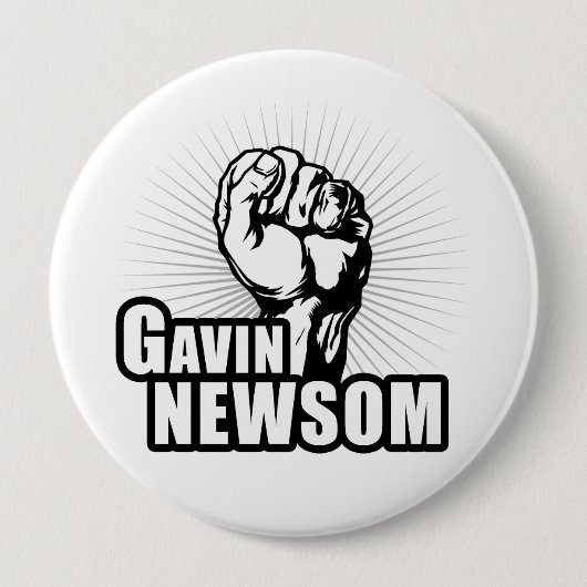 Stemming: Gavin Newsom Ronde Button 4,0 Cm (Voorkant)