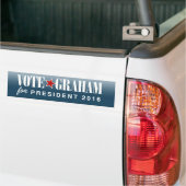 Stemming Graham voor President 2016 Blauwe Bumper Bumpersticker (Op Truck)