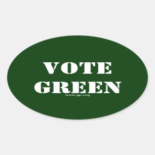 STEMMING GROEN OVALE STICKER