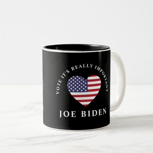 STEMMING Het is echt belangrijk | Verkiezing Biden Tweekleurige Koffiemok (Voorkant rechts)