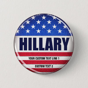 Stemming: hillary knop ronde button 5,7 cm