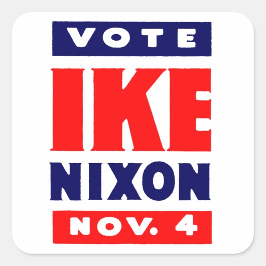 Stemming Ike, Nixon in 1952 Vierkante Sticker (Voorkant)