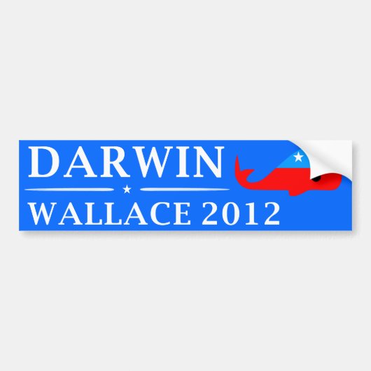 Stemming in 2012: Darwin & Wallace Bumpersticker (Voorkant)