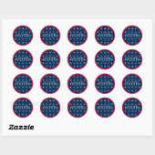 Stemming in 2020: Elegant Red White en Blue Ronde Sticker (Vel)