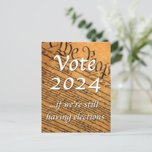 Stemming in 2024 als er nog verkiezingen zijn briefkaart (Staand voorkant)