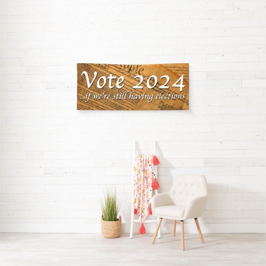 Stemming in 2024 als er nog verkiezingen zijn spandoek (Insitu)