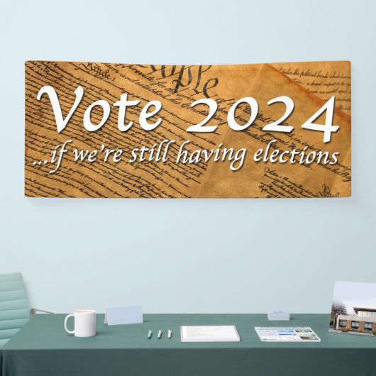 Stemming in 2024 als er nog verkiezingen zijn spandoek (Beurs)