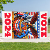 Stemming in 2024: presidentsverkiezingen spandoek (Buitenkant)