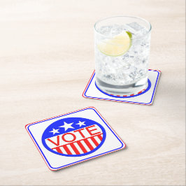 Stemming in Amerika Vierkante Kartonnen Onderzetter