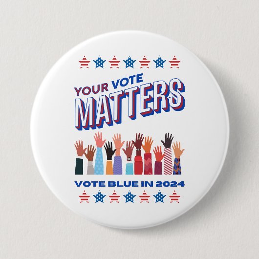 Stemming in commissie: 20-24 ronde button 7,6 cm (Voorkant)