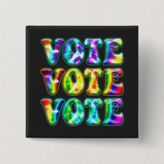 Stemming in commissie: met  tint vierkante button 5,1 cm (Voorkant)