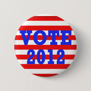 Stemming in Stripes 2012 Ronde Button 5,7 Cm