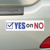 Stemming ja, geen Bumpersticker (Op auto)