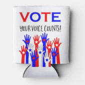 Stemming! Je stem telt! Patriottische handen Blikjeskoeler (Voorkant)