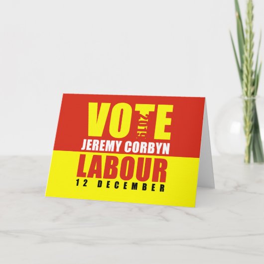 Stemming Jeremy Corbyn Labour 2019 kaart (Voorkant)