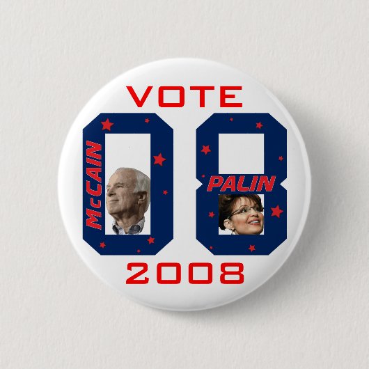 STEMMING McCain Palin 2008 Ronde Button 5,7 Cm (Voorkant)