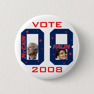 STEMMING McCain Palin 2008 Ronde Button 5,7 Cm