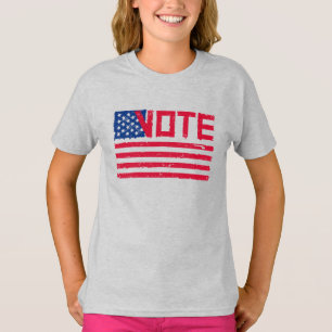 Stemming met de Amerikaanse vlag. T-shirt
