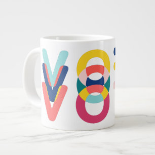Stemming: Multicolor regenboog Moderne Geel Blauw Extra Grote Beker