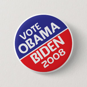 Stemming Obama en Biden in 2008 Ronde Button 5,7 Cm