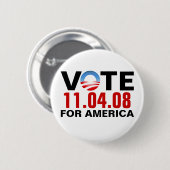 STEMMING Obama voor Amerika - 11.04.2008 - Button (Voorkant /achterkant)