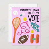 STEMMING oefent uw stemrecht roze uit Briefkaart (Voorkant / Achterkant)