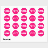 "Stemming" - Optisch roze, magenta, fuchsia white Ronde Sticker (Vel)