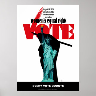 Stemming over de rechten van de vrouw poster