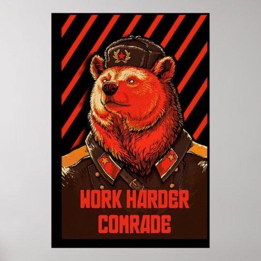 Stemming over de Sovjet-beer - russische beer meme Poster (Voorkant)