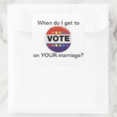 Stemming over de sticker van de huwelijksgelijkhei (Tas)