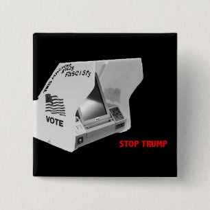 Stemming over fascisme Pin Vierkante Button 5,1 Cm