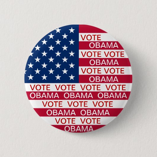 Stemming over Obama vlag Ronde Button 5,7 Cm (Voorkant)