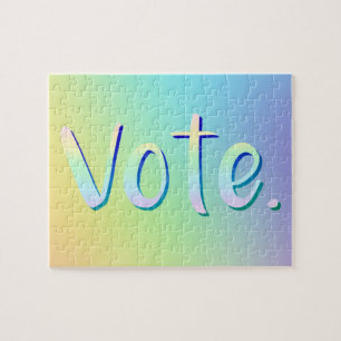 "Stemming." Pastel regenbooggradiënt Jigzaag Puzzl Legpuzzel