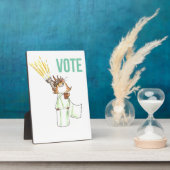 Stemming! Plaque tabletop met Easel Fotoplaat (Zijkant)