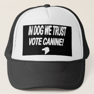 Stemming: punt met witte tekst trucker pet