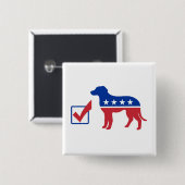 Stemming: punt vierkante button 5,1 cm (Voorkant /achterkant)