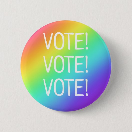 Stemming! RegenboogButton Ronde Button 5,7 Cm (Voorkant)